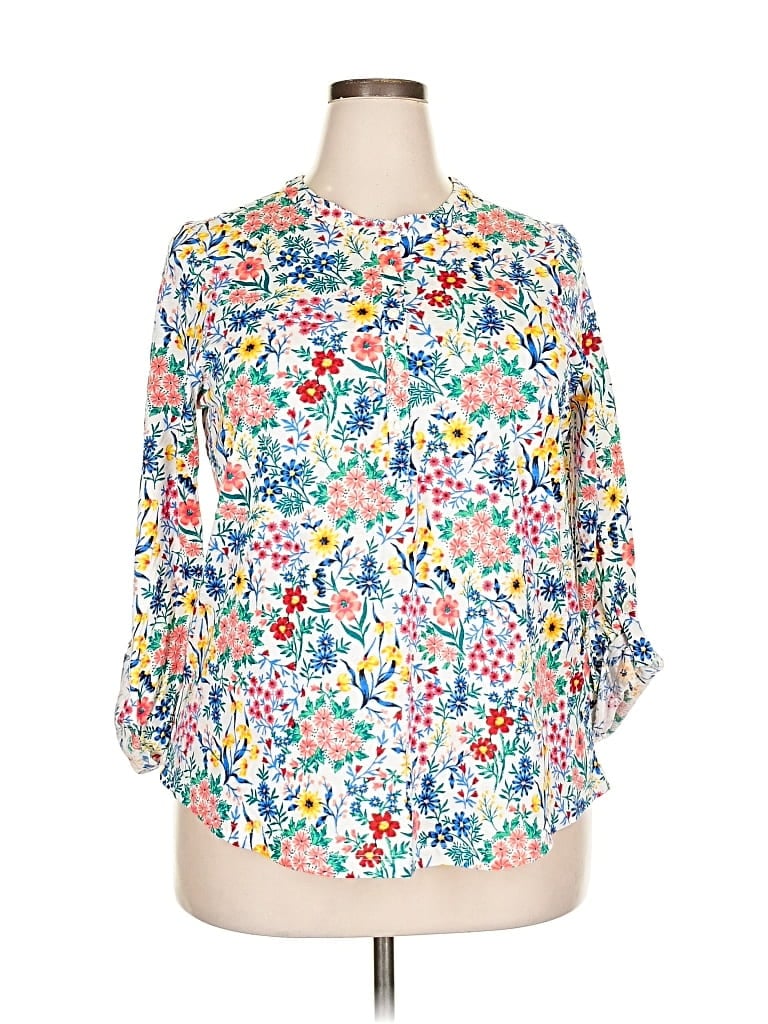 Style & Co 3/4 Sleeve Blouse In White