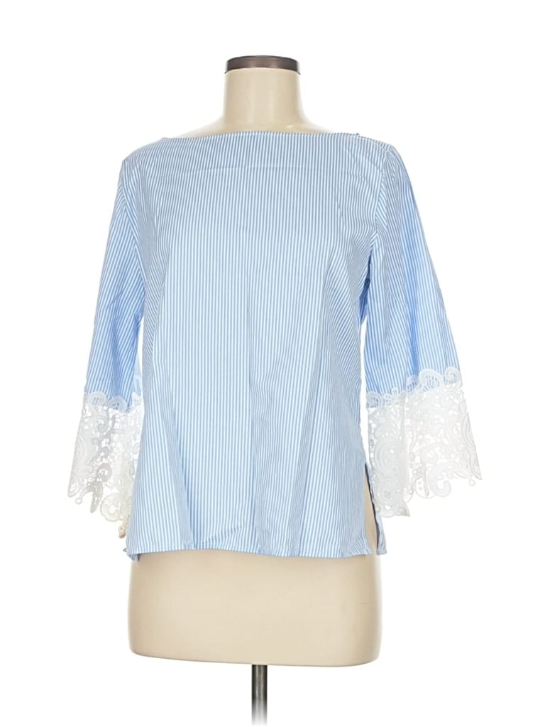 Pre-owned Assorted Brands 3/4 Sleeve Blouse In Blue