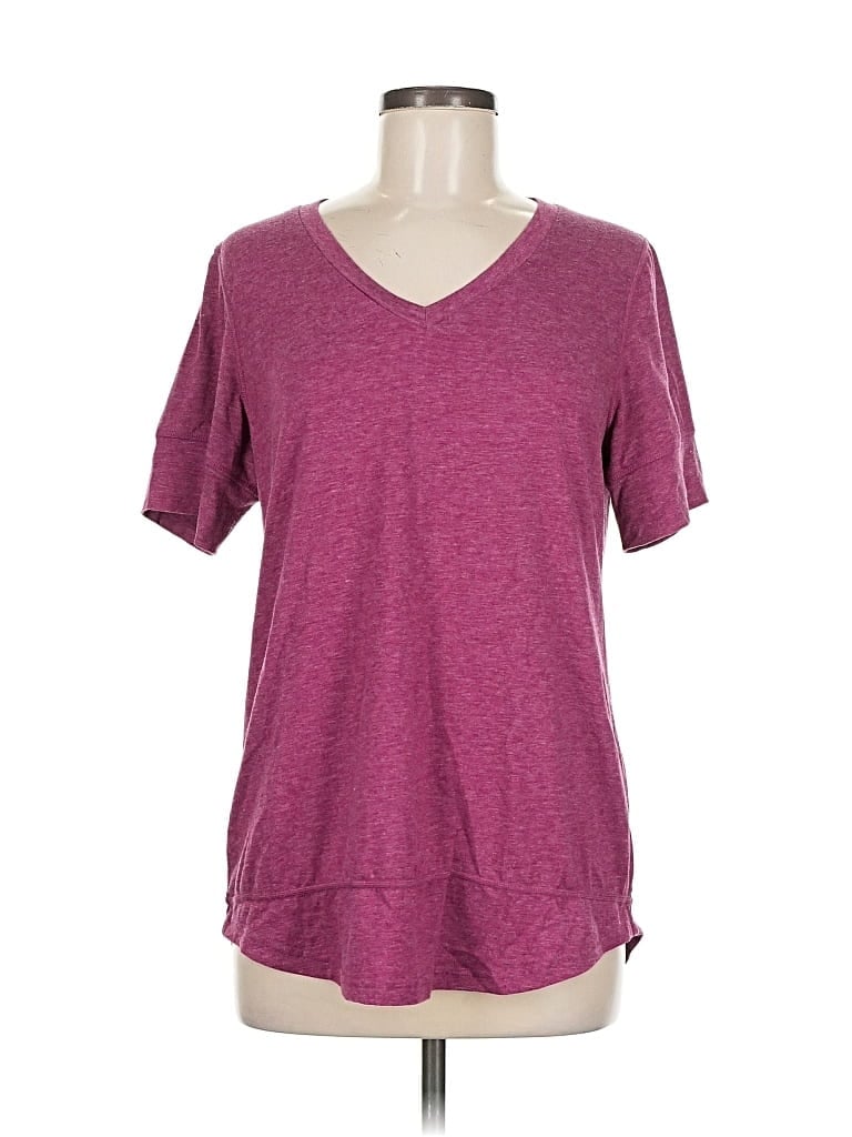Pre-owned Unbranded Short Sleeve T-shirt In Burgundy