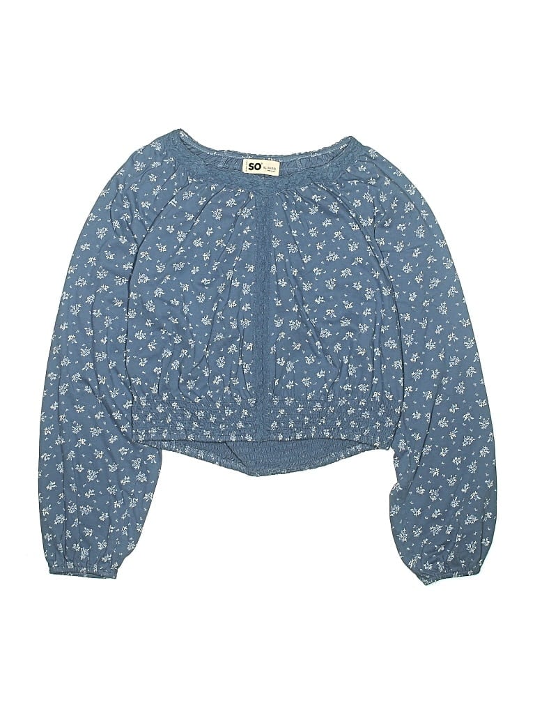 Pre-owned Sonoma Goods For Life Kids' Long Sleeve Blouse In Blue