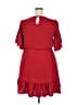 Maurices 100% Polyester Solid Red Casual Dress Size L - photo 2