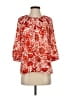 Anne Carson 100% Polyester Red 3/4 Sleeve Blouse Size S - photo 1