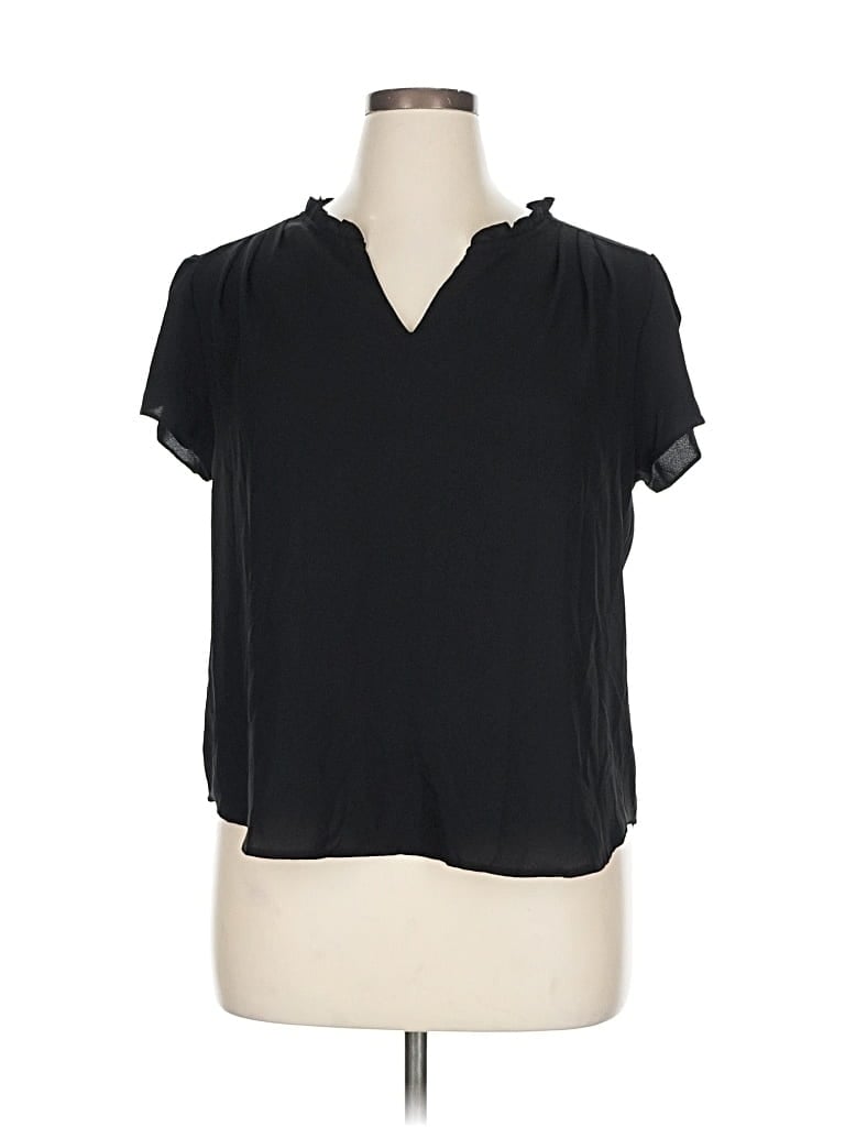 Pre-owned 41hawthorn Short Sleeve Blouse In Black