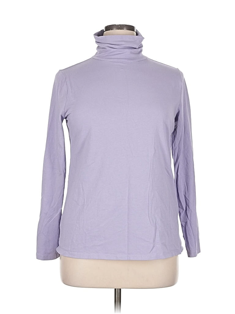 Pre-owned Ann Taylor Loft Outlet Long Sleeve Turtleneck In Purple