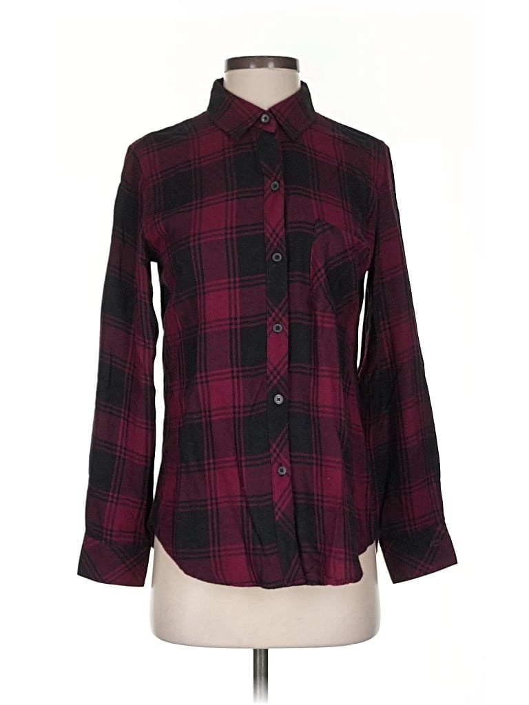 Pre-owned Rails Long Sleeve Button Down Shirt In Burgundy