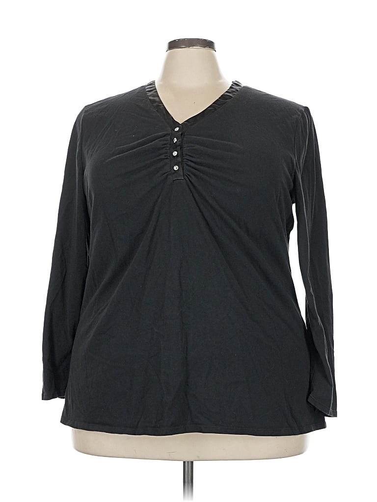 Pre-owned Just My Size Long Sleeve Henley Shirt In Gray