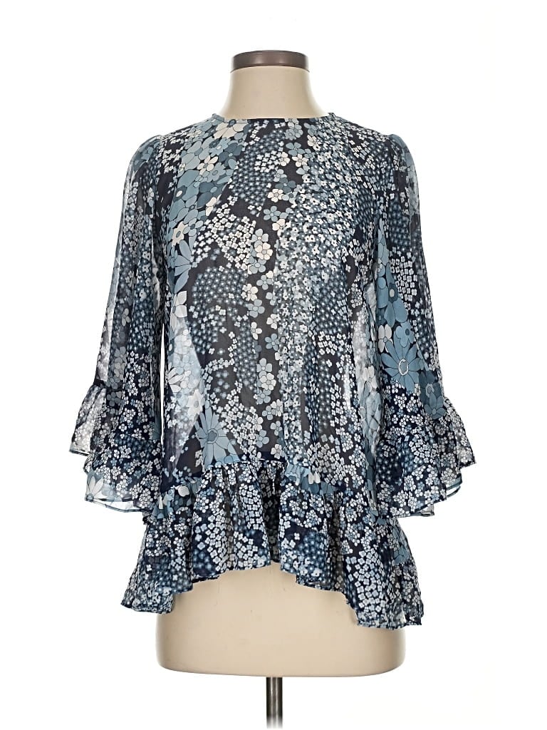 Pre-owned Michael Michael Kors 3/4 Sleeve Blouse In Blue