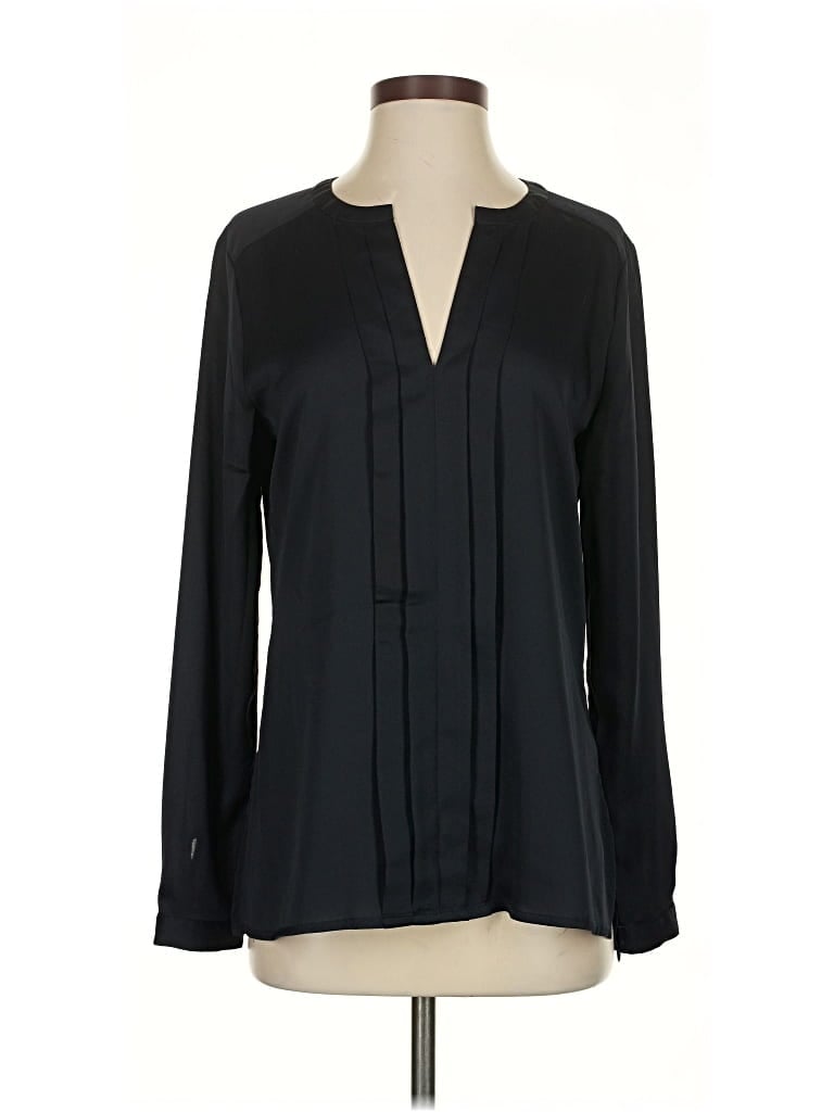 Pre-owned Ann Taylor Long Sleeve Blouse In Black
