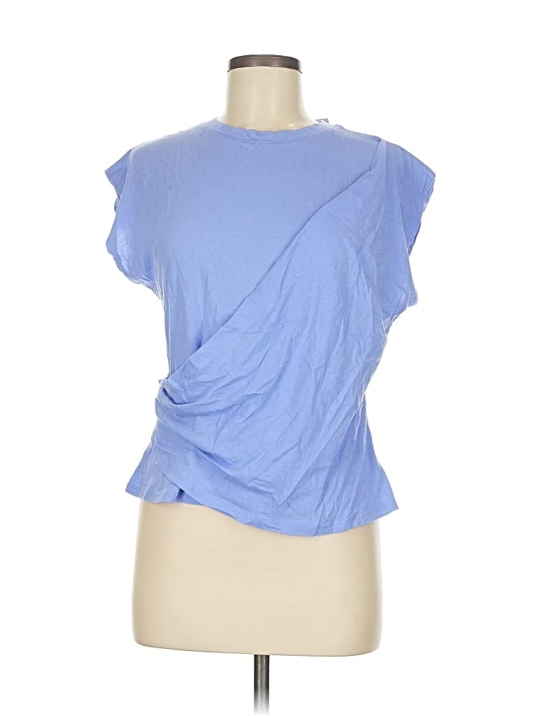 Pre-owned A New Day Short Sleeve Top Blue One Shoulder Neckline Tops