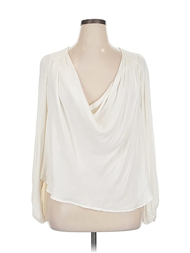 Pre-owned Free People Long Sleeve Blouse In White