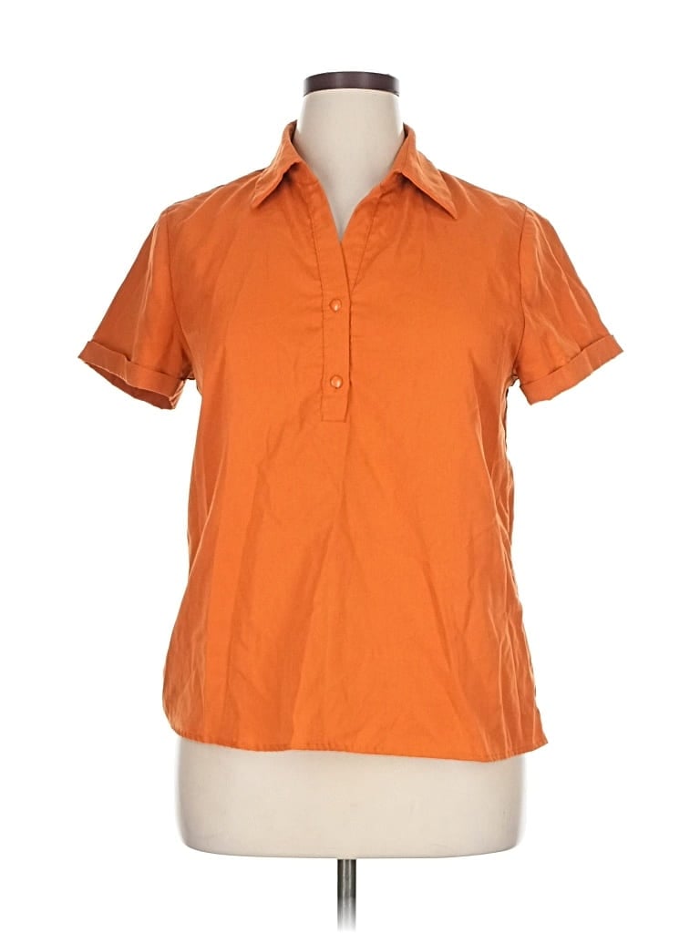 Pre-owned Zanzea Collection Short Sleeve Blouse In Orange
