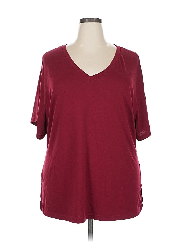 Pre-owned Unbranded Short Sleeve T-shirt In Burgundy