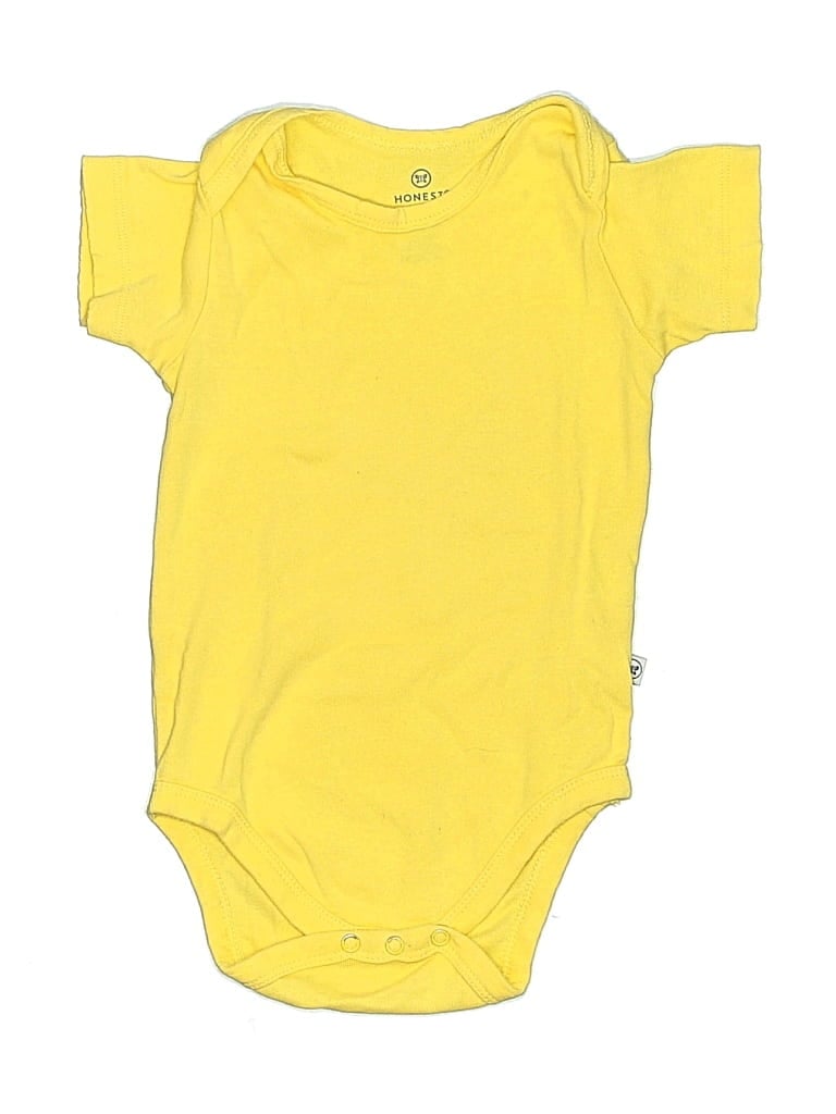 Pre-owned Honest Baby Clothing Babies' Short Sleeve Onesie In Yellow