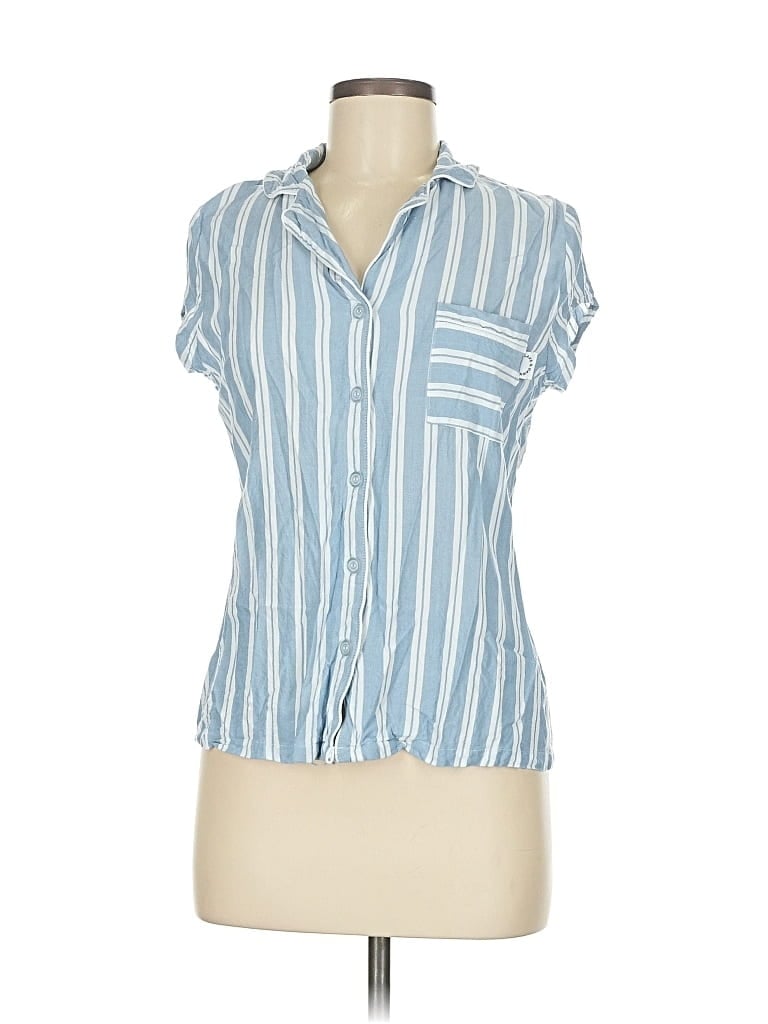 Pre-owned Assorted Brands Short Sleeve Blouse In Blue