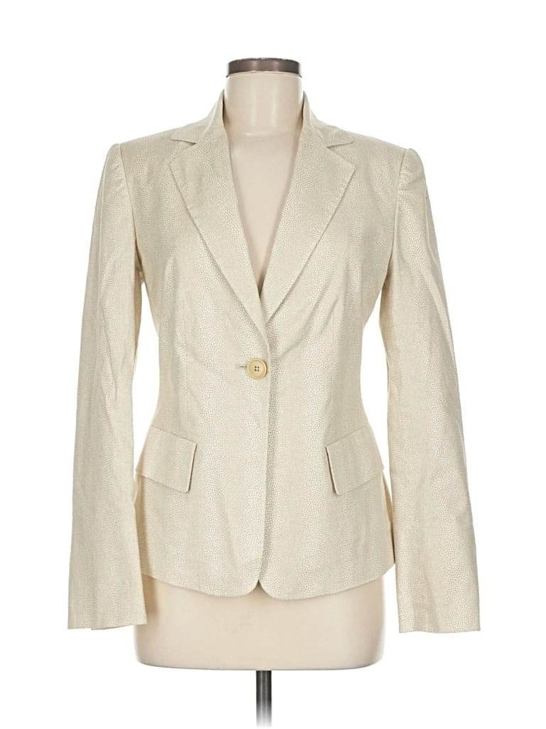 Pre-owned Linda Allard Ellen Tracy Blazer Jacket In White