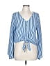 Assorted Brands Stripes Blue Long Sleeve Blouse Size L - photo 1