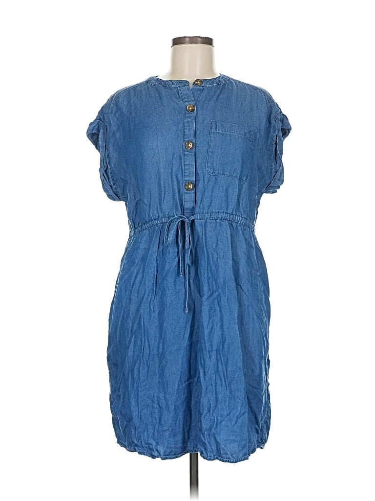 Pre-owned Time And Tru Casual Dress In Blue