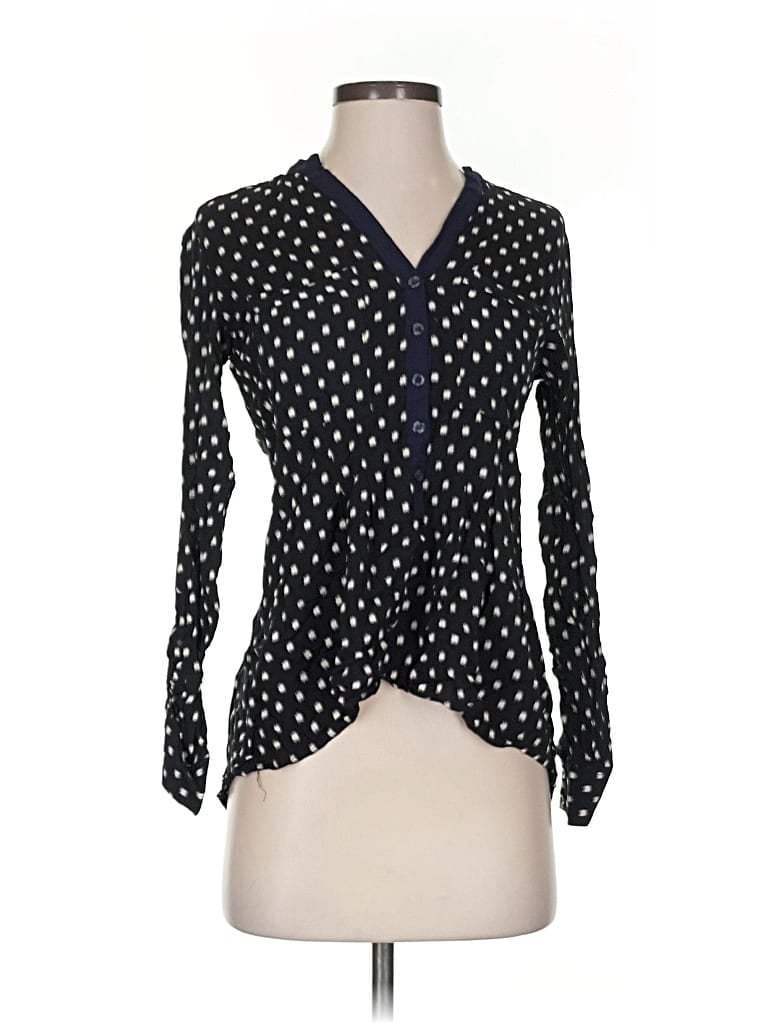 Pre-owned Vanessa Virginia Long Sleeve Blouse In Black