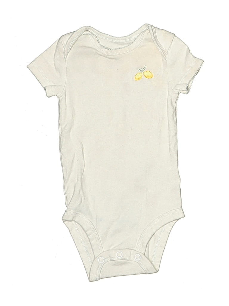 Pre-owned Child Of Mine By Carter's Babies' Short Sleeve Onesie In White
