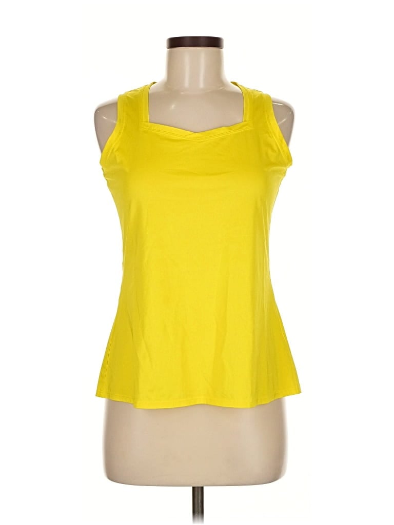 Pre-owned Tail Sleeveless Top Yellow Halter Neckline Tops