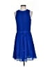 MICHAEL Michael Kors 100% Polyester Solid Blue Casual Dress Size 4 - photo 1