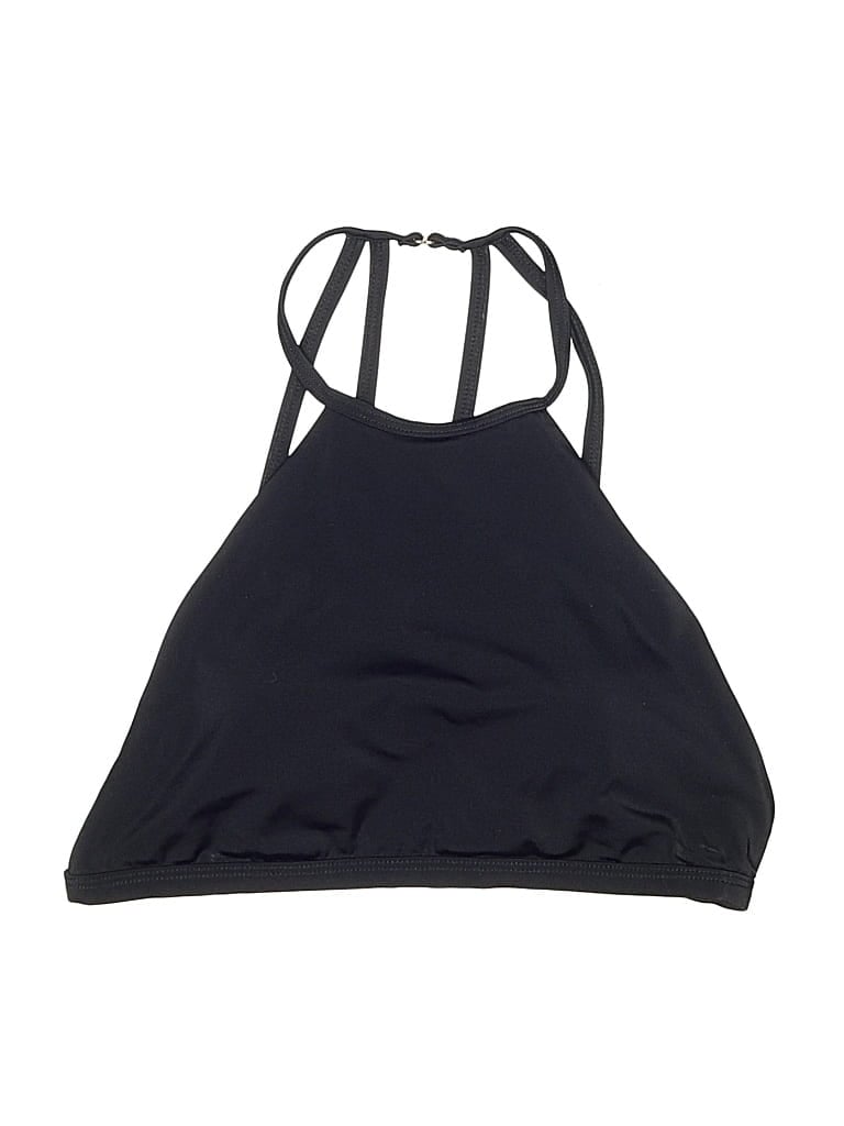 Pre-owned La Hearts Swimsuit Top Blue Solid Pattern Swimwear