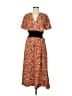 Cedric Charlier 100% Polyester Paisley Orange Casual Dress Size 6 - photo 1