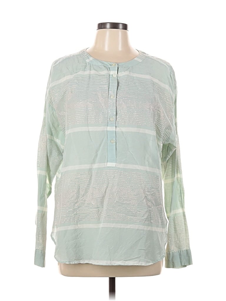 Pre-owned Ann Taylor Loft Long Sleeve Blouse In Green
