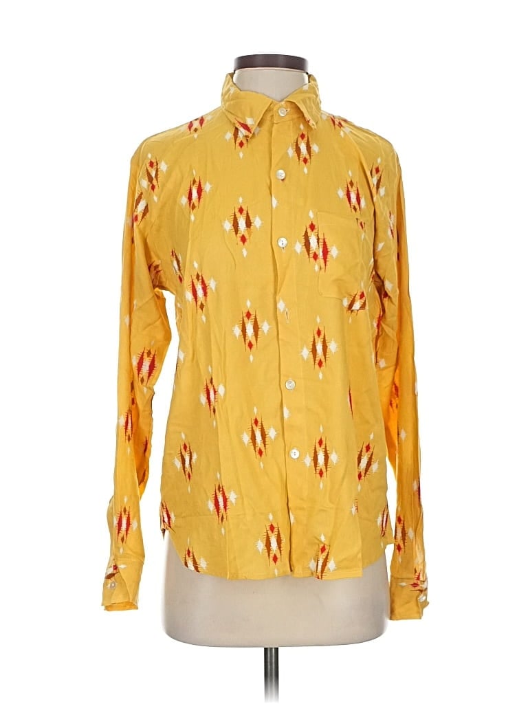 Pre-owned Assorted Brands Long Sleeve Blouse In Yellow