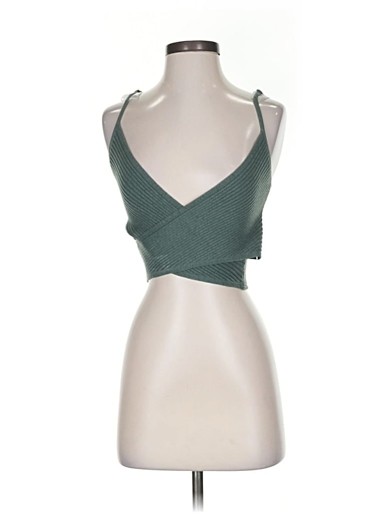 Pre-owned Aerie Sleeveless Top Green Strapless Neckline Tops