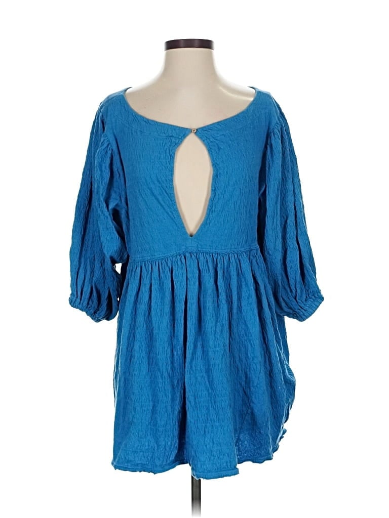 Pre-owned Fp Beach Casual Dress In Blue
