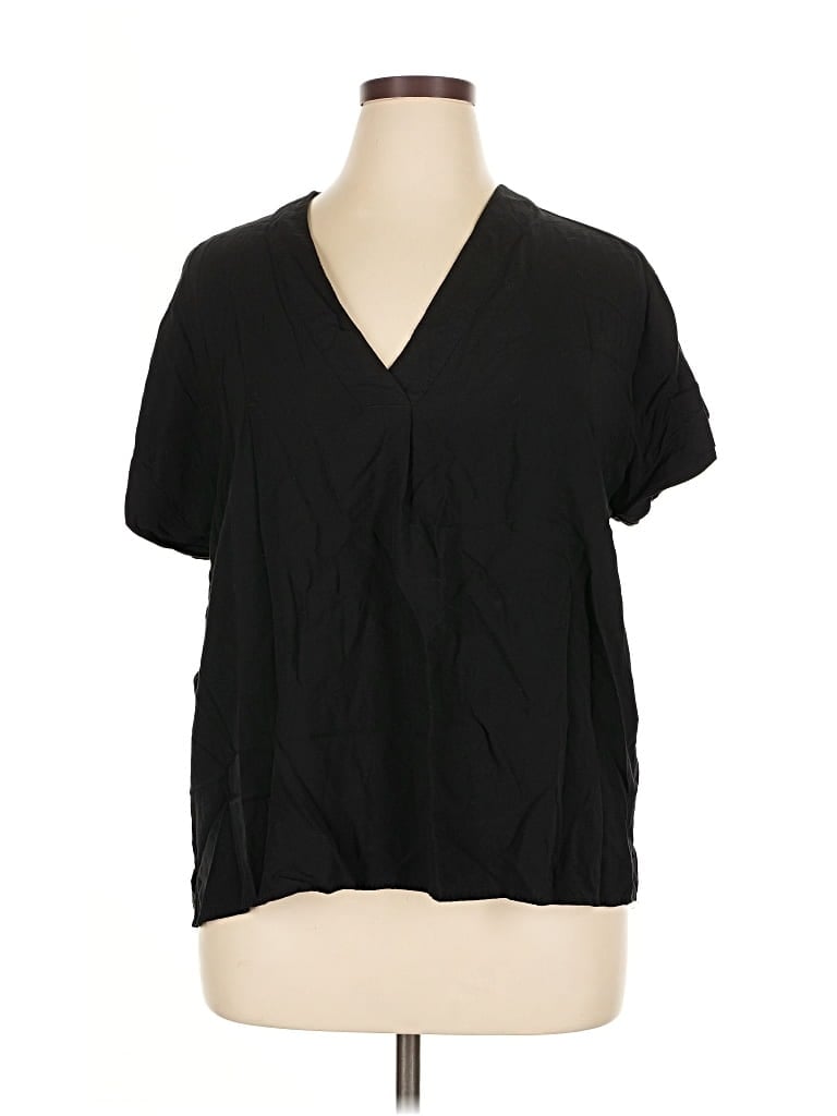GAP Pre-owned Short Sleeve Blouse In Black