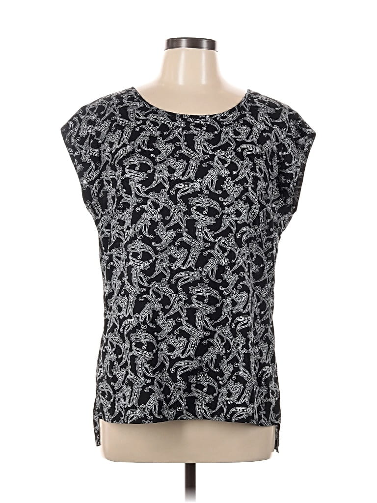 Pre-owned The Limited Short Sleeve Top Black Scoop Neck Tops