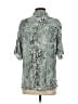Buddy Love 100% Rayon Animal Print Silver 3/4 Sleeve Button-Down Shirt Size S - photo 2