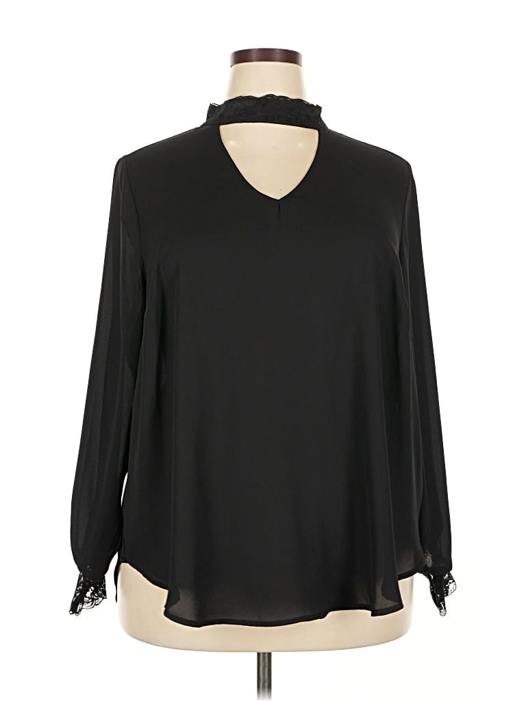 Pre-owned Torrid Long Sleeve Blouse In Black