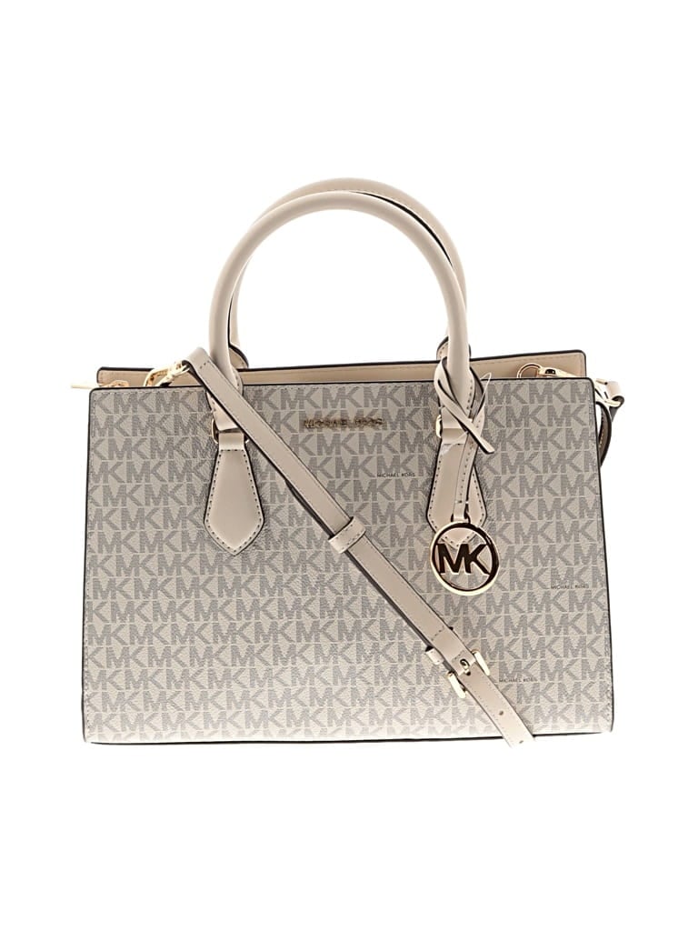Michael Michael Kors Leather Satchel In White