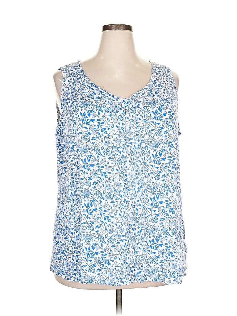 Pre-owned Lane Bryant Sleeveless Blouse In Blue