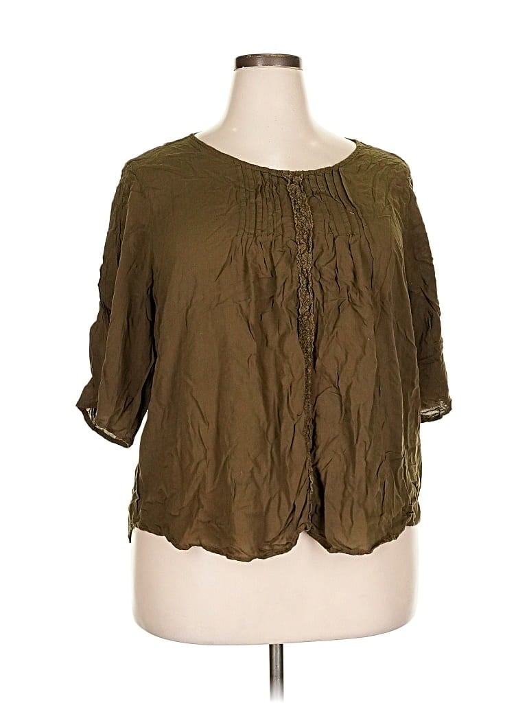Pre-owned Cato 3/4 Sleeve Blouse In Brown