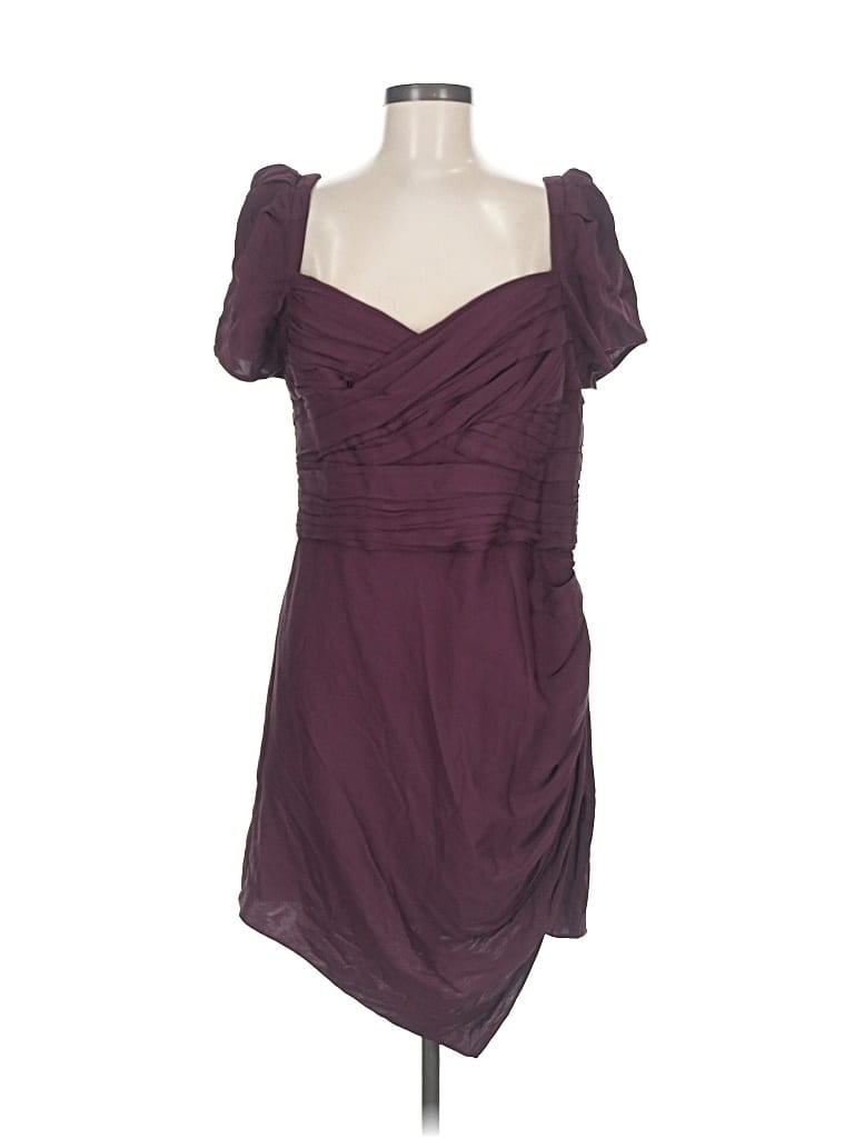 Pre-owned Self-portrait Cocktail Dress In Burgundy