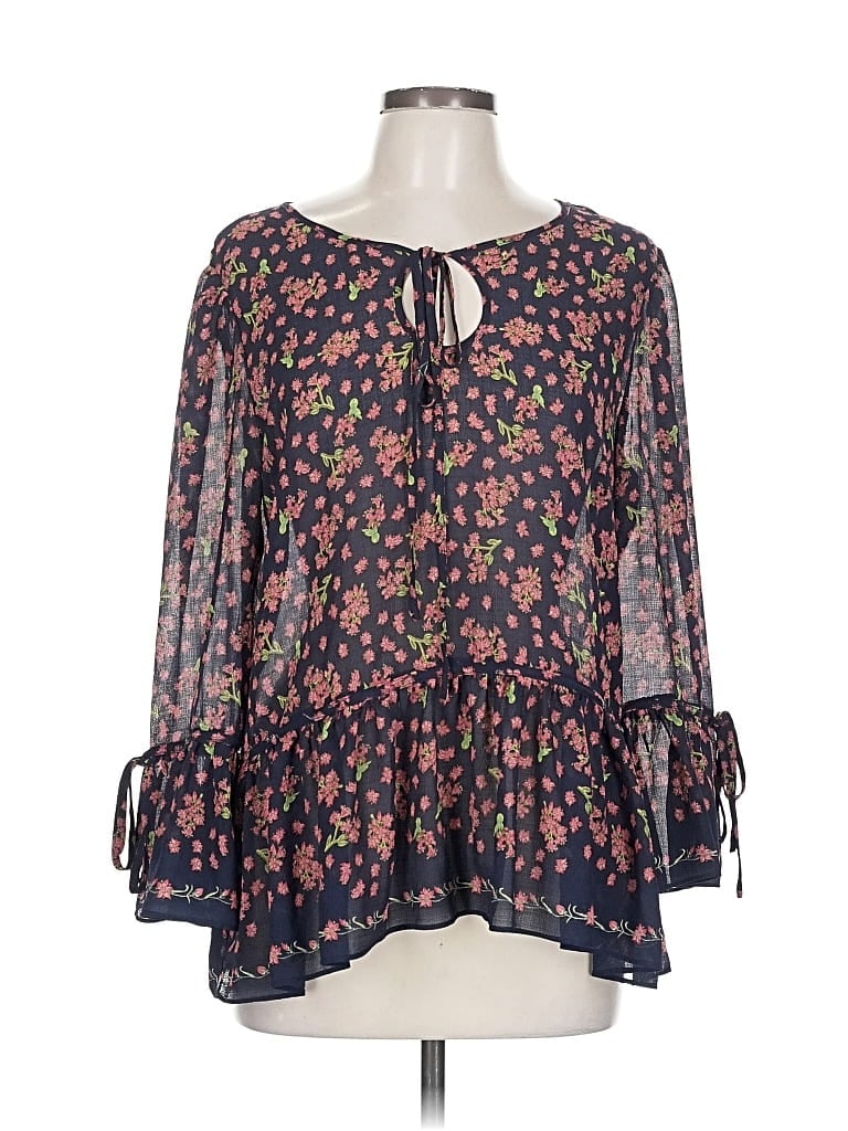 Pre-owned Max Studio 3/4 Sleeve Blouse In Blue