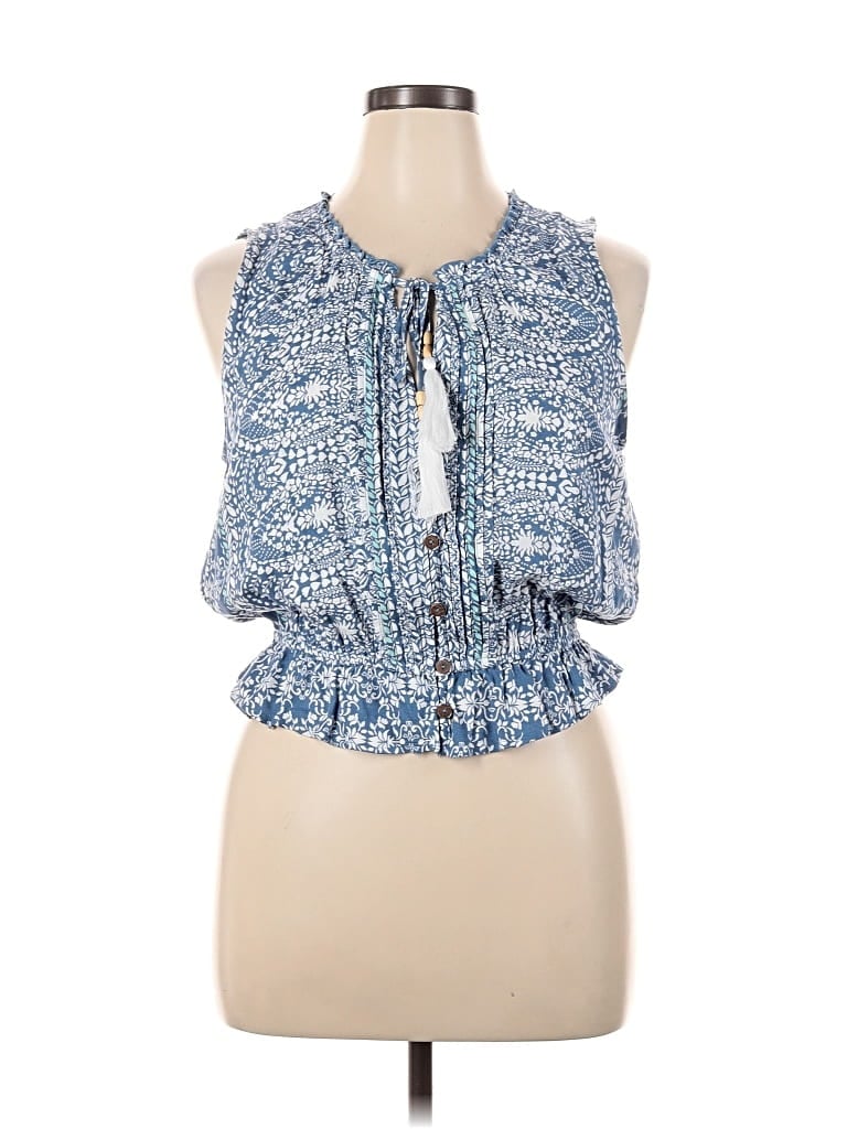 Pre-owned American Rag Cie Sleeveless Blouse In Blue