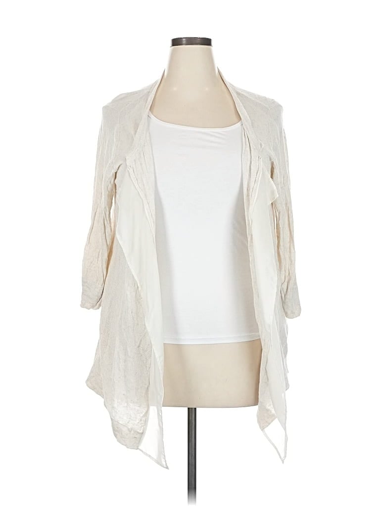 Pre-owned Coldwater Creek Cardigan Sweater In White