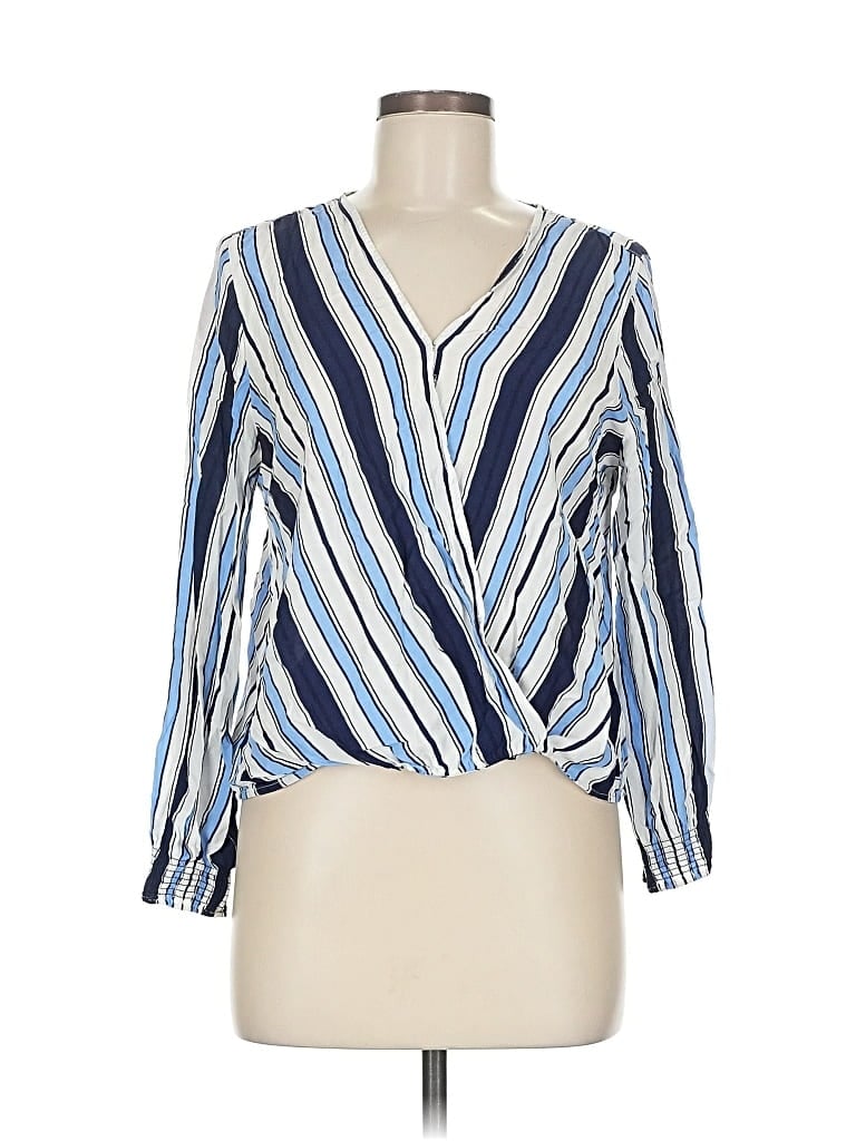 Pre-owned Talbots Long Sleeve Blouse In Blue