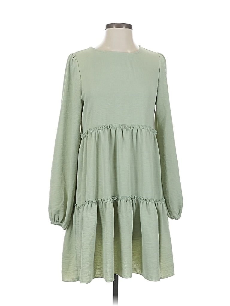 Pre-owned Originality Casual Dress In Green