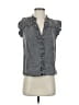 Rails Gray Sleeveless Button-Down Shirt Size XXS - photo 1