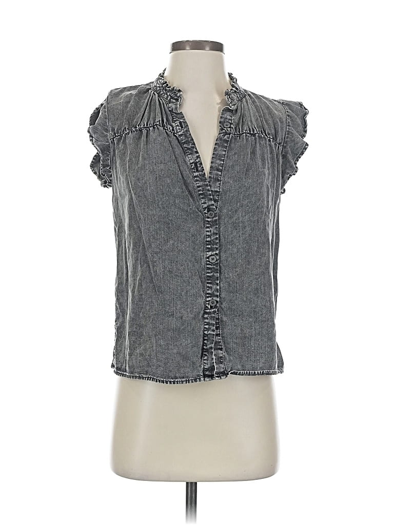 RAILS Pre-owned Short Sleeve Blouse In Gray