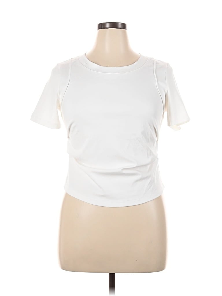Pre-owned Unbranded Short Sleeve T-shirt In White