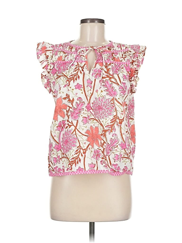 Pre-owned Jennifer & Grace Short Sleeve Blouse In Pink
