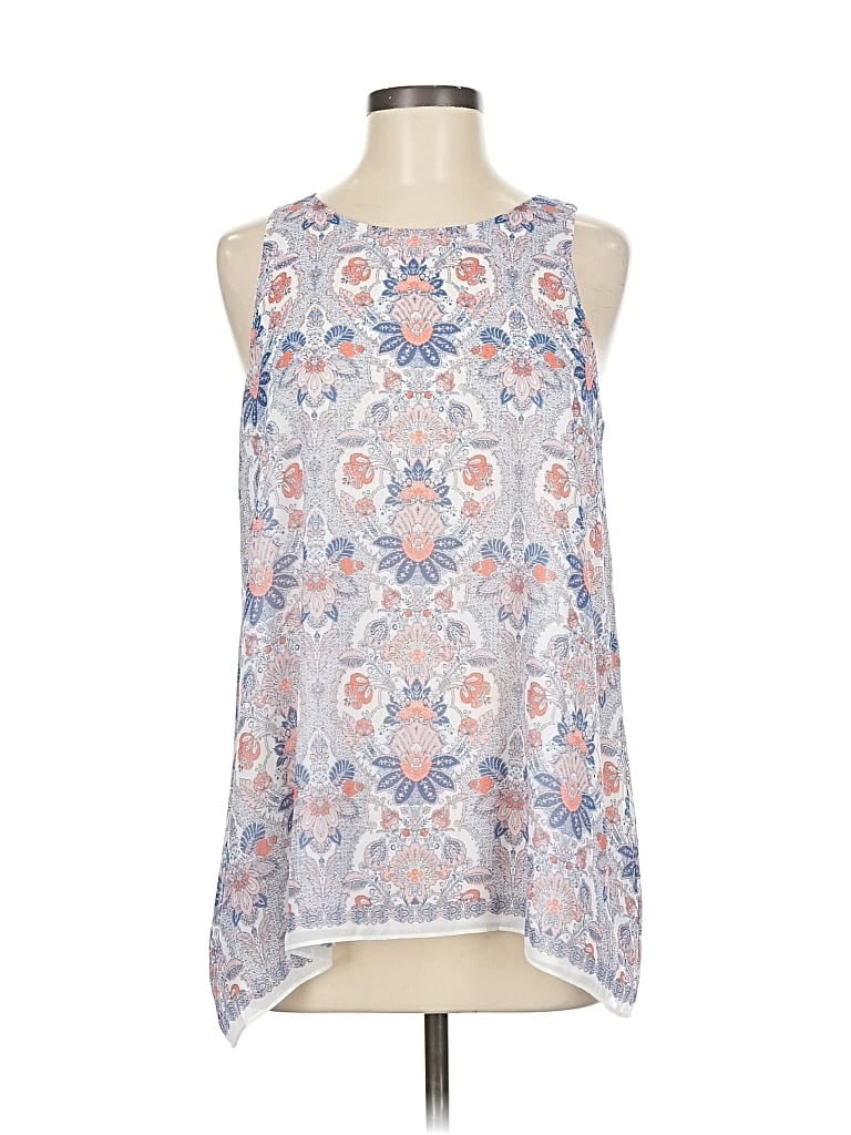 Pre-owned Max Studio Sleeveless Blouse In White