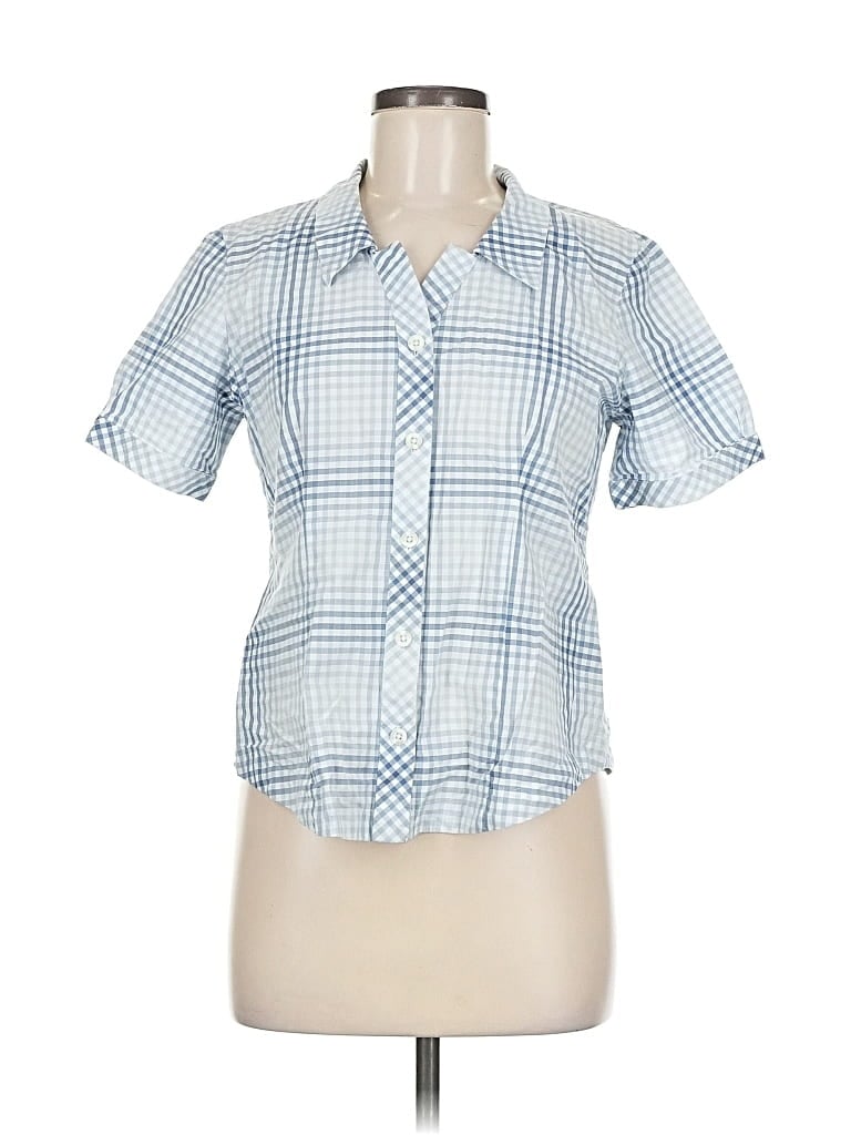 Pre-owned Pendleton Short Sleeve Blouse In Blue